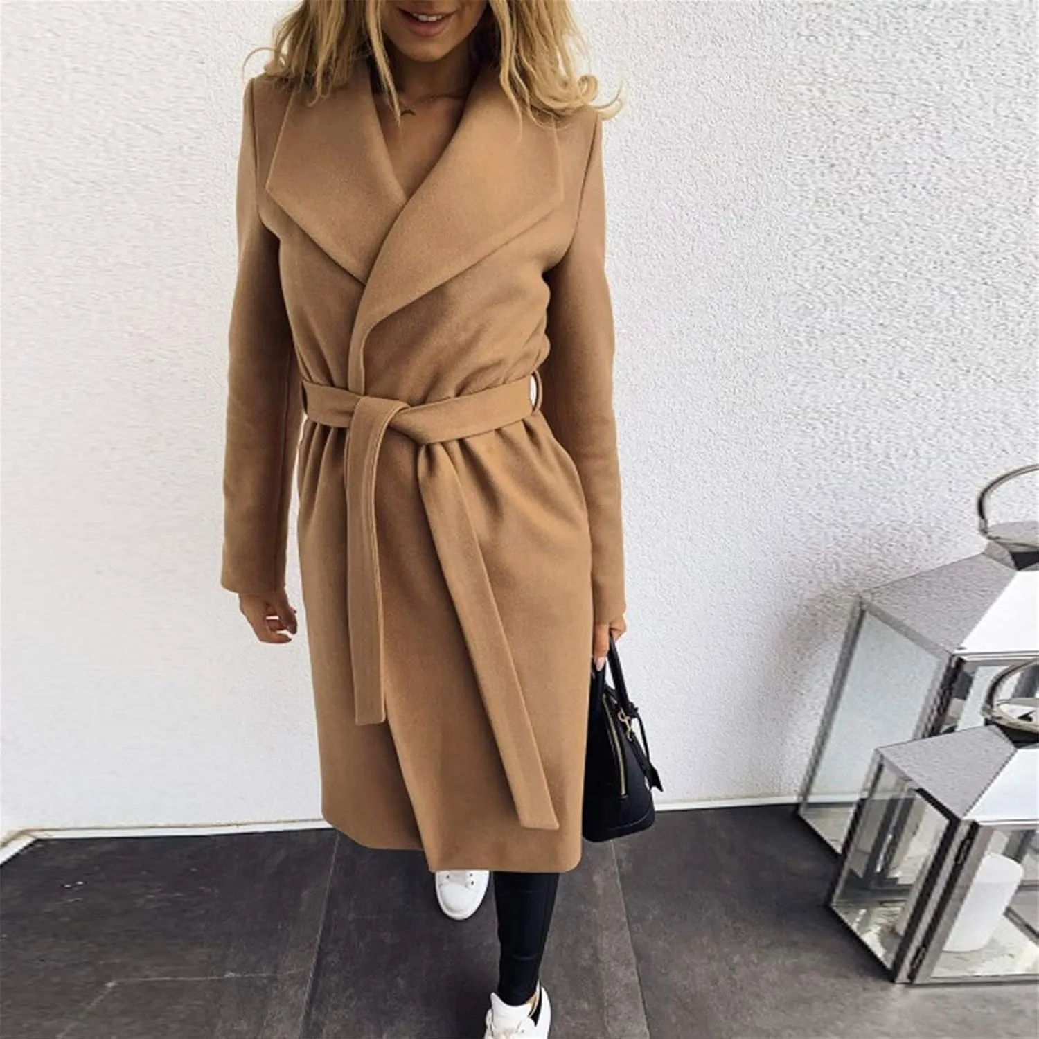 SHAOBGE Cute Trench Coats for Women Women Long Sleeve Hairy Open Front Short Cardigan Suit Jacket Long Jackets for Women
