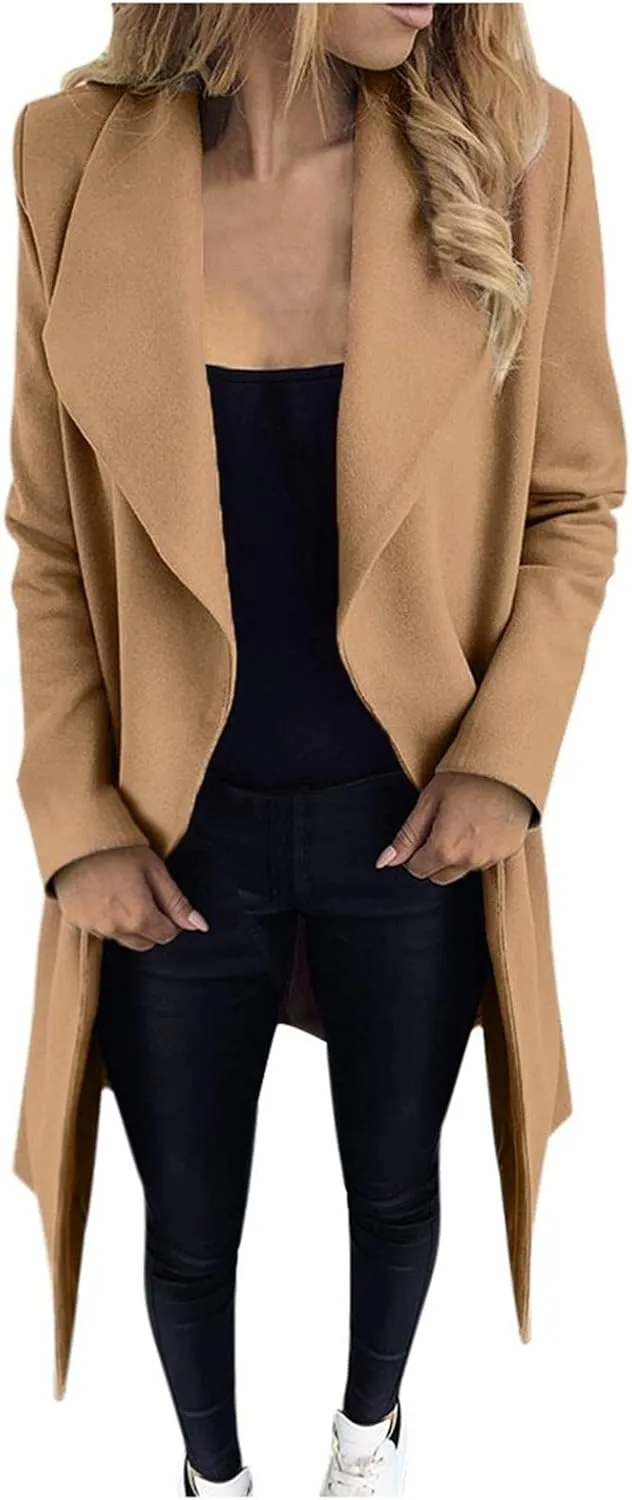 SHAOBGE Cute Trench Coats for Women Women Long Sleeve Hairy Open Front Short Cardigan Suit Jacket Long Jackets for Women