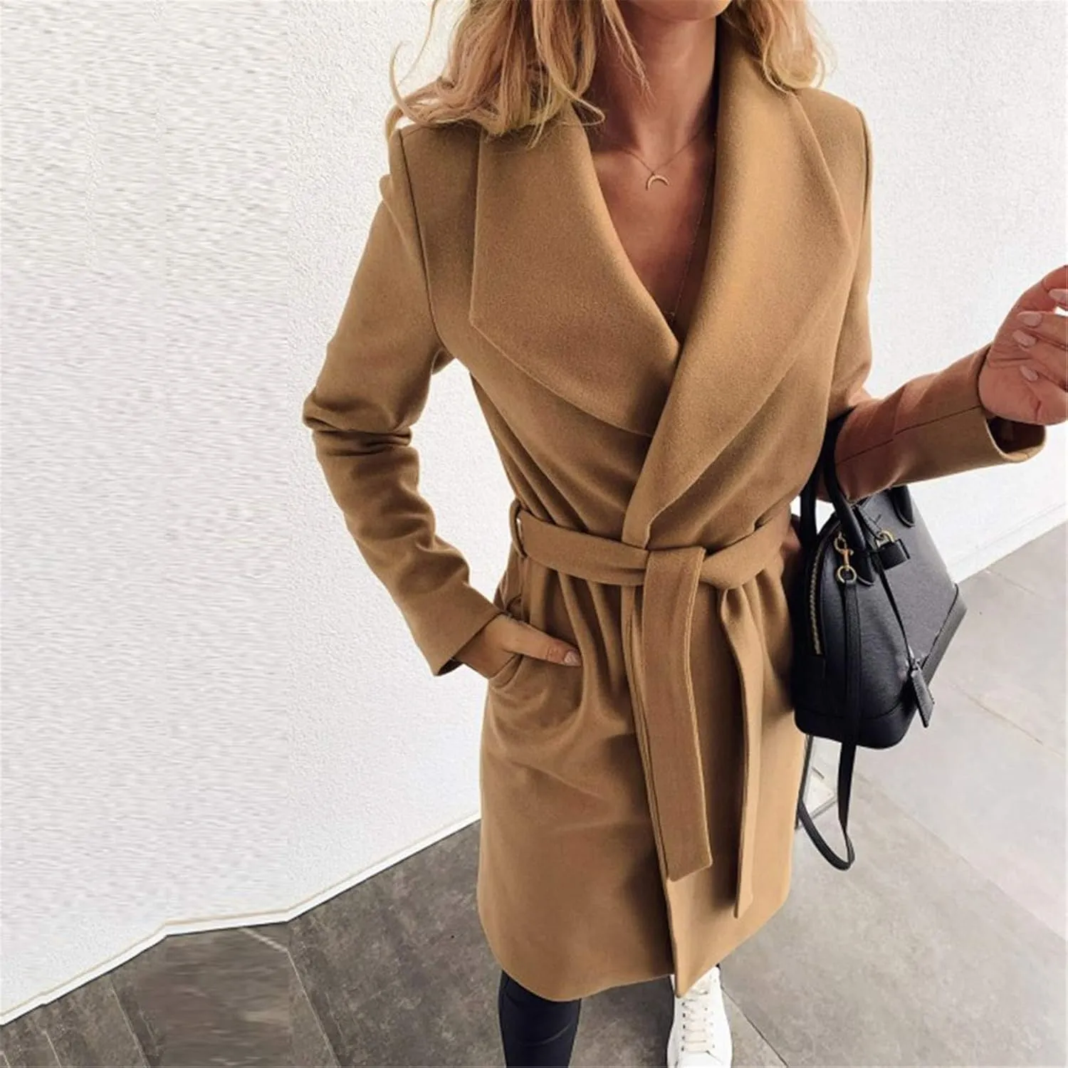 SHAOBGE Cute Trench Coats for Women Women Long Sleeve Hairy Open Front Short Cardigan Suit Jacket Long Jackets for Women