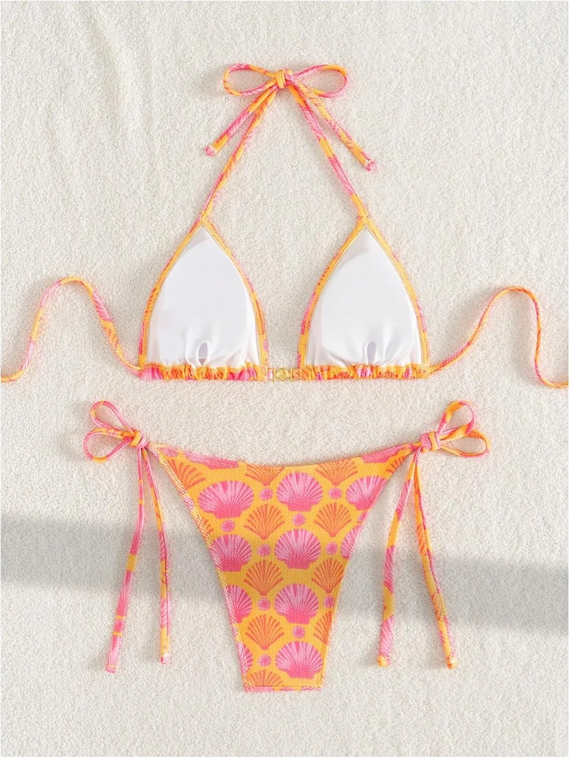 SHENHE Women's Halter Tie Side Triangle Bikini Set High Cut 2 Piece Bikini Swimsuit Bathing Suit