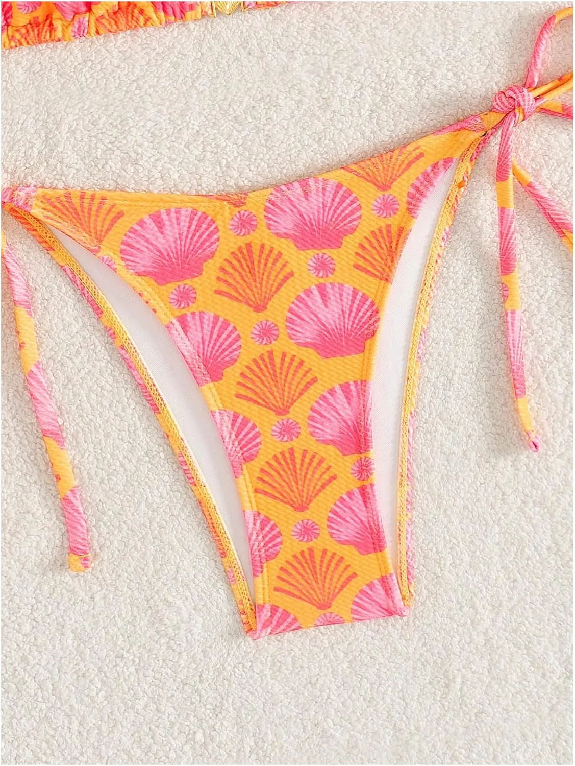 SHENHE Women's Halter Tie Side Triangle Bikini Set High Cut 2 Piece Bikini Swimsuit Bathing Suit