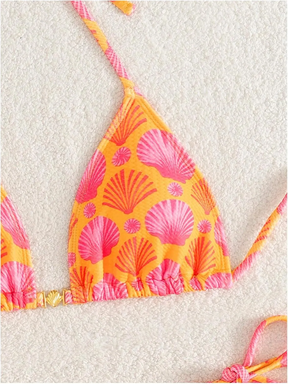 SHENHE Women's Halter Tie Side Triangle Bikini Set High Cut 2 Piece Bikini Swimsuit Bathing Suit