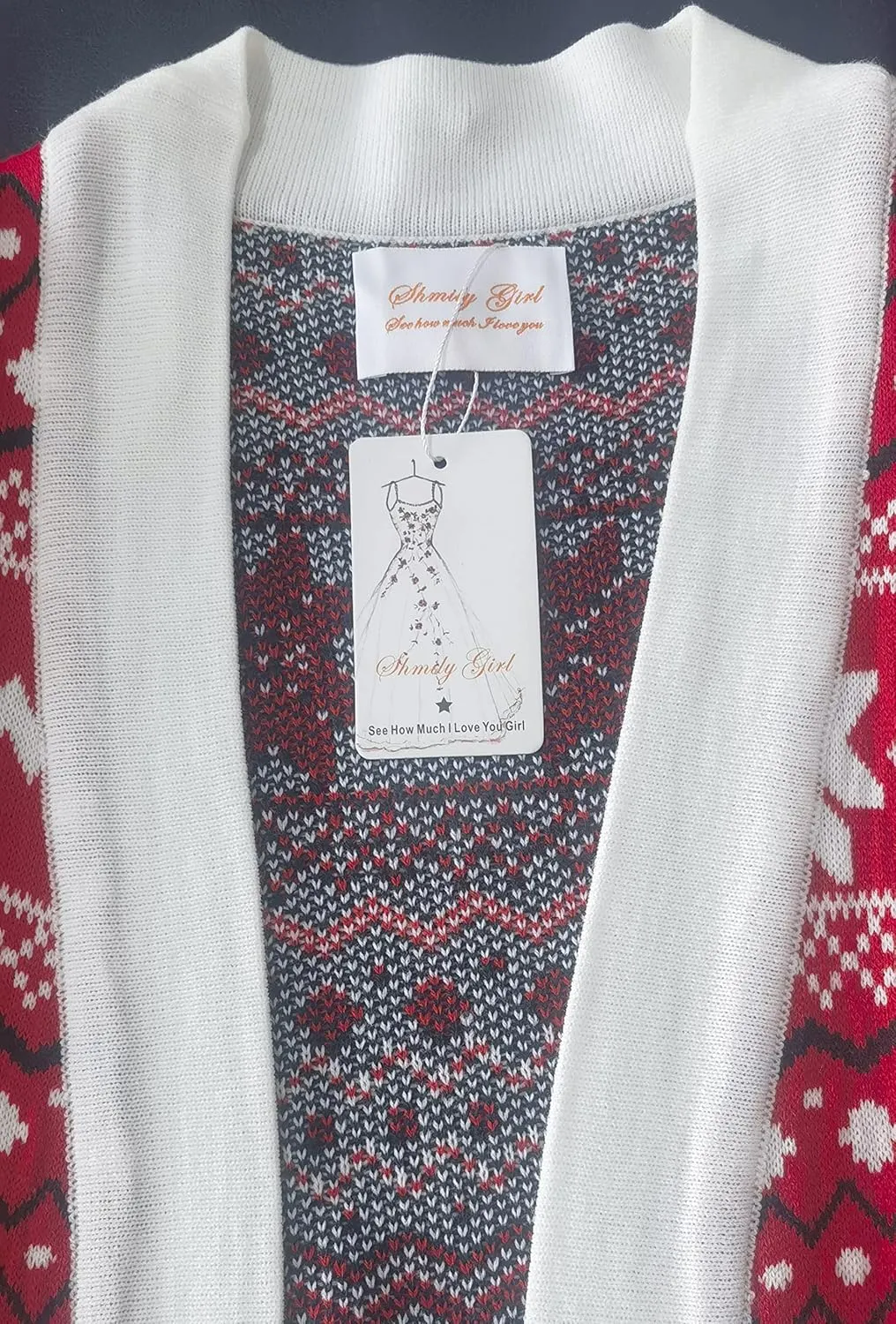 Shmily Girl Christmas Cardigan for Women Open Front Warm Reindeer Sweater Winter Coats