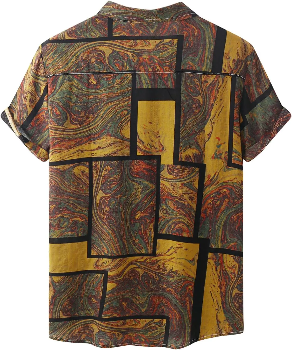 Short Sleeve Button Up Shirts for Men Hawaiian Down Aloha Shirt Men's Hawaiian Shirt Cotton Short Sleeve Button Down