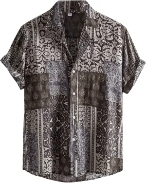 Short Sleeve Button Up Shirts for Men Hawaiian Regular Fit Summer Beach Shirts Casual Button Down Aloha Mens Hawaiian