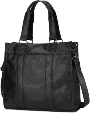 Shoulder Messenger Bag Men's Business Travel Briefcase Waterproof Vintage Leather Large Laptop Water Resistant Tote