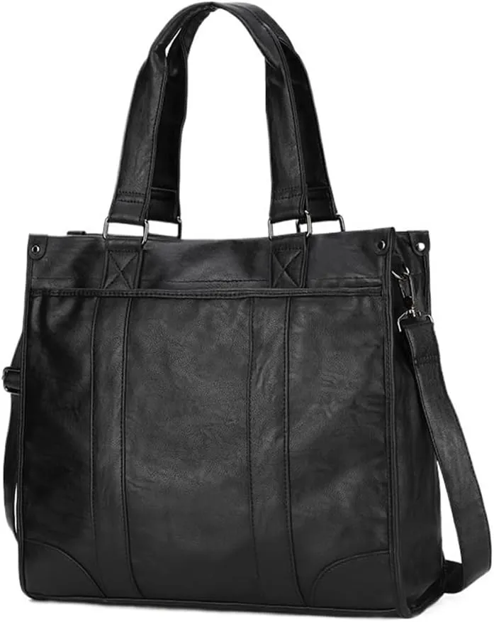 Shoulder Messenger Bag Men's Business Travel Briefcase Waterproof Vintage Leather Large Laptop Water Resistant Tote