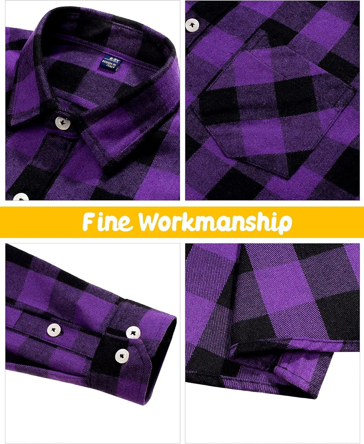 siliteelon Men's Long Sleeve Casual Plaid Flannel Shirt