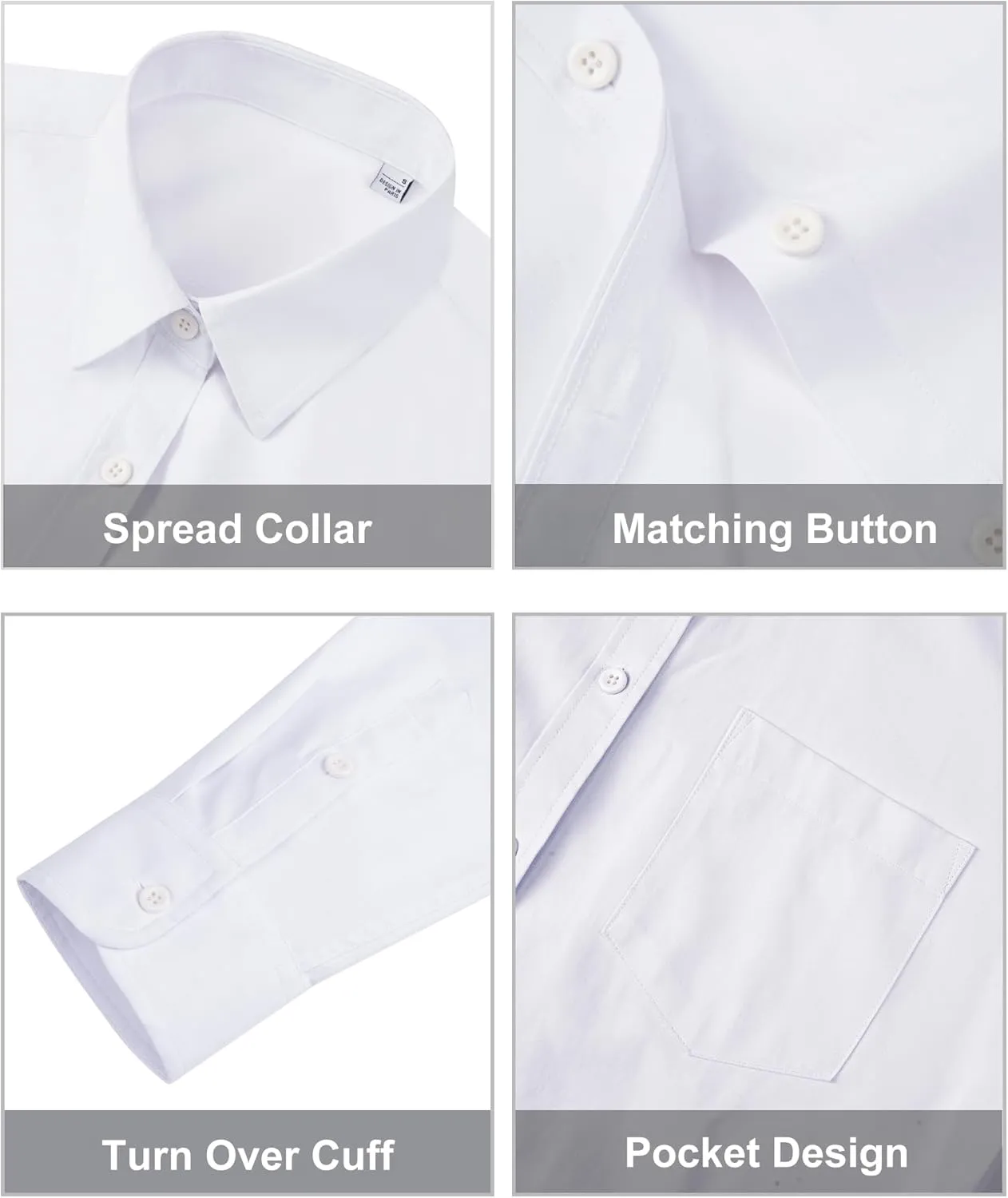 siliteelon Womens Button Down Shirts Long Sleeve Collared Office Work Blouses Tops with Pocket Oxford Shirts