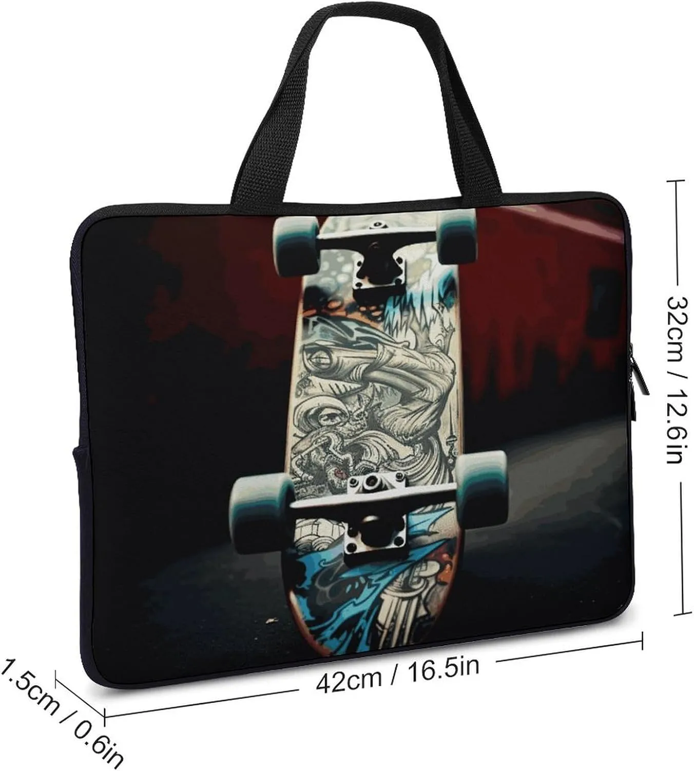 Skate Boards Laptop Bag Durable Laptop Sleeve Water-Resistant Notebook Bag for Computer Or Tablet