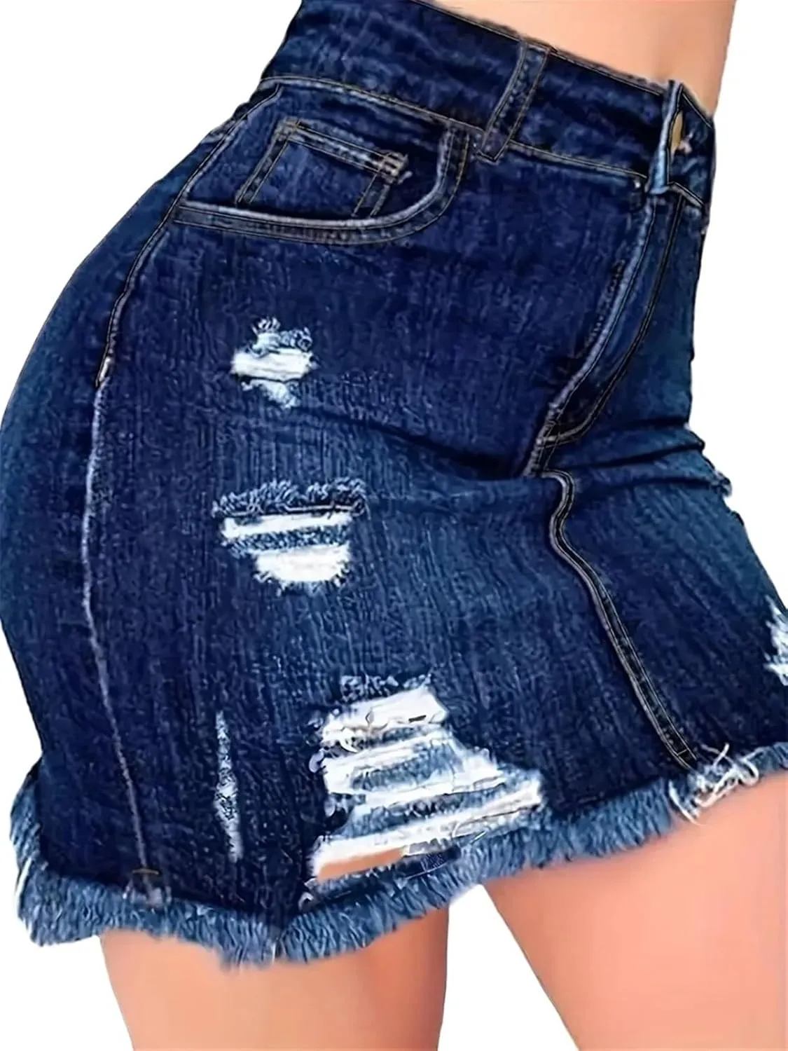 Skirt Denim mini skirt, women's slim fit, short pencil wrapped buttocks, denim skirt, women's clothing(Medium), Blue