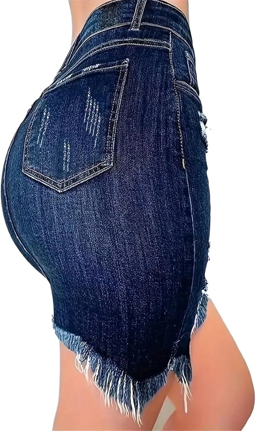 Skirt Denim mini skirt, women's slim fit, short pencil wrapped buttocks, denim skirt, women's clothing(Medium), Blue