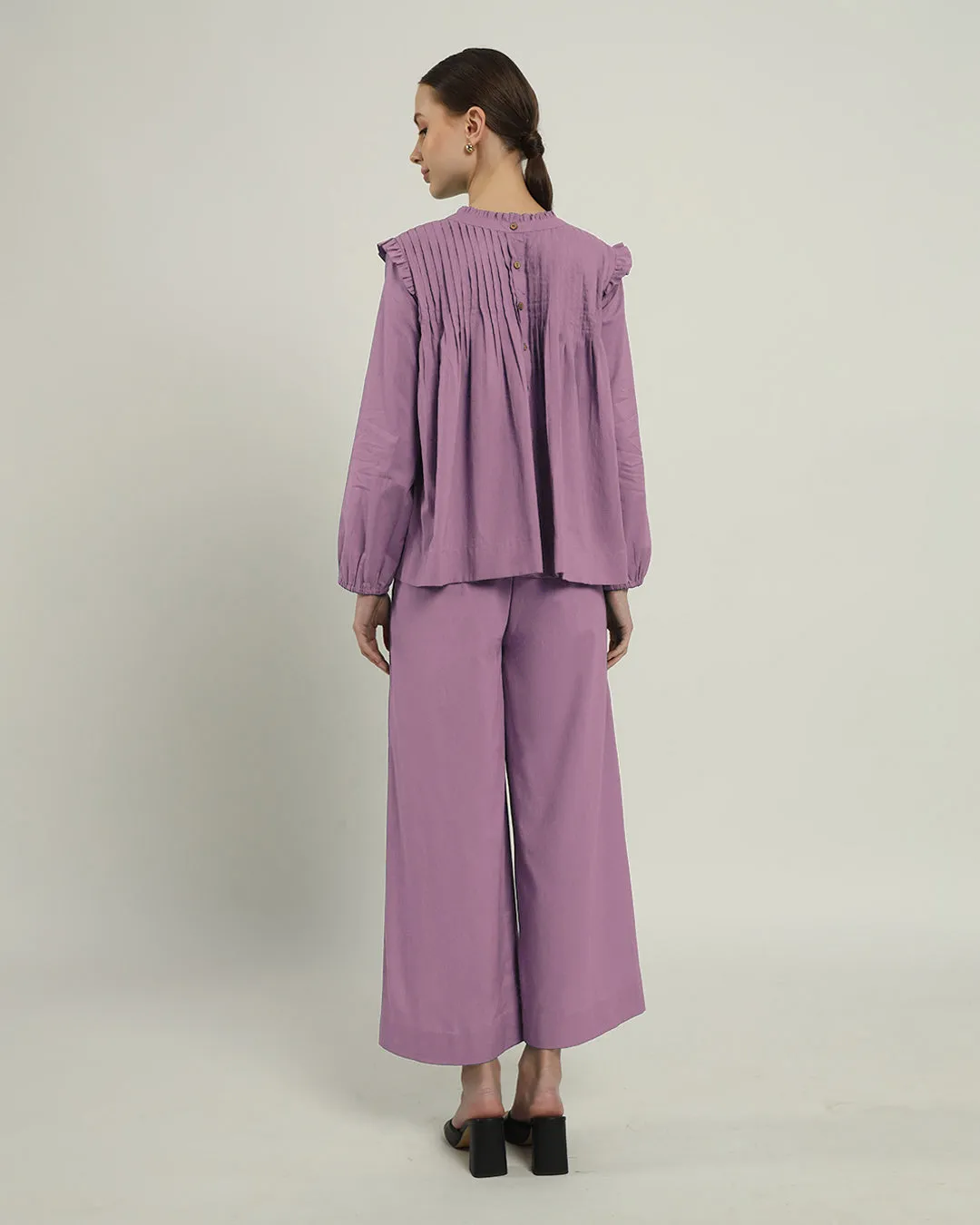 Sleek Peplum Duo Purple Swirl Top (Without Bottoms)