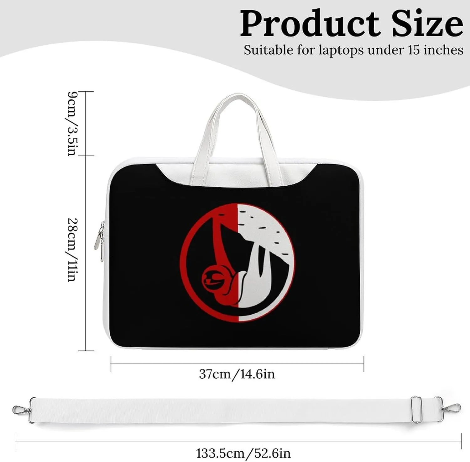 Sloth Leather Bag Laptop Case Slim Water Resistant Computer Bags with Handle Briefcase for Work