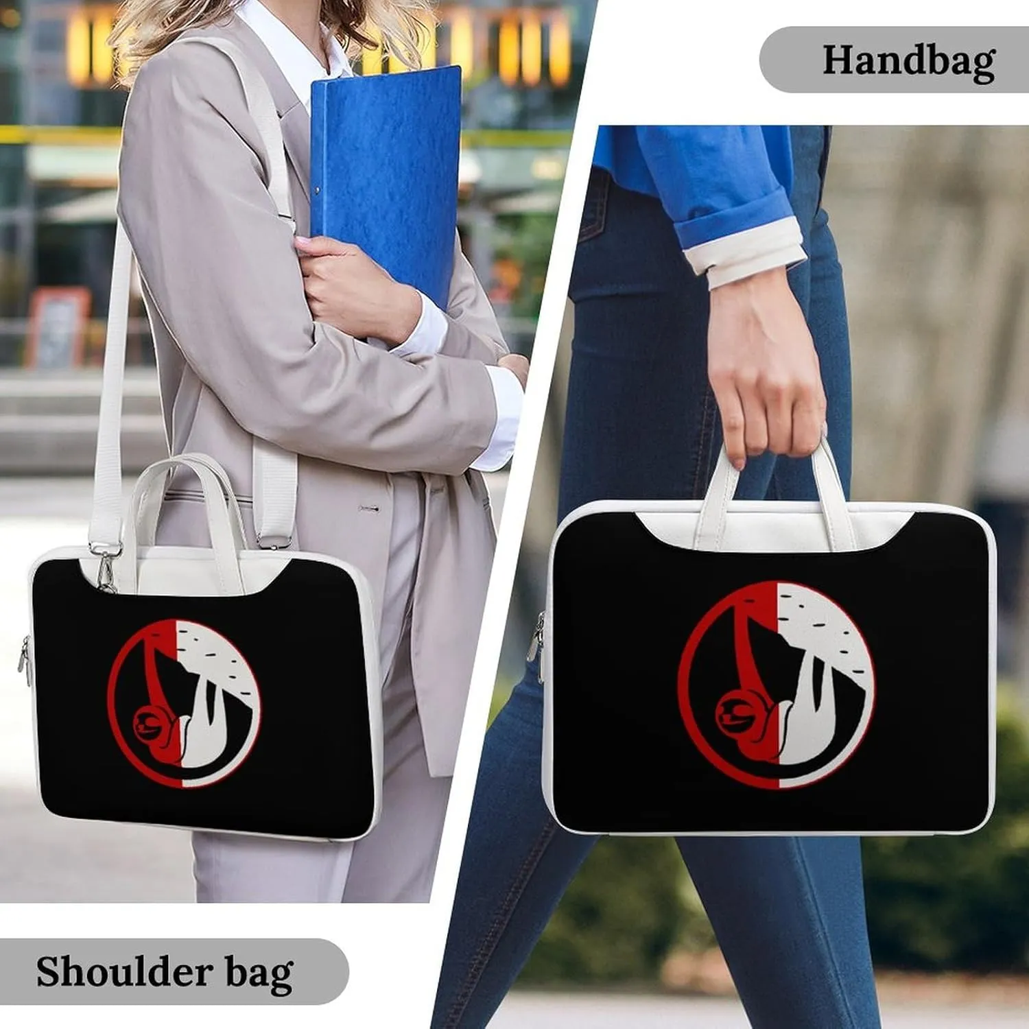 Sloth Leather Bag Laptop Case Slim Water Resistant Computer Bags with Handle Briefcase for Work