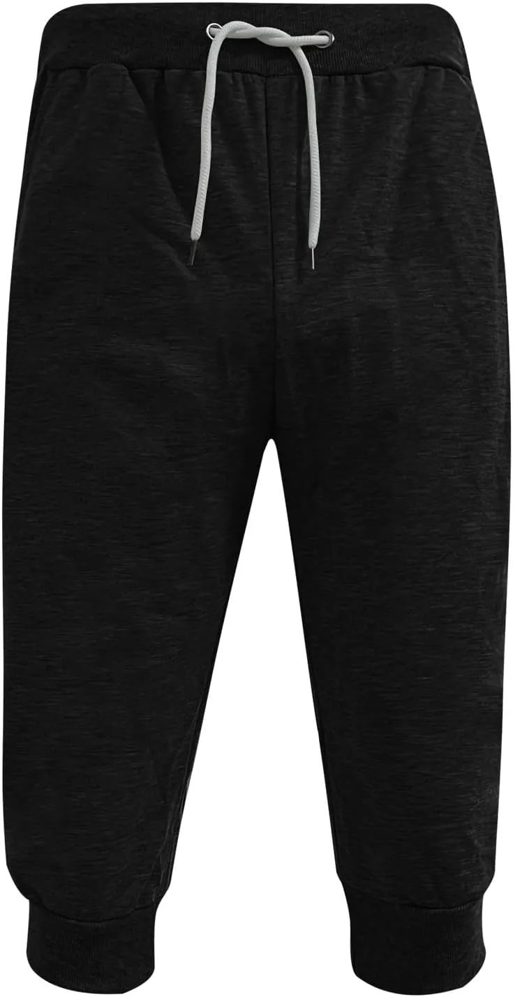 snowshine Men's 3/4 Jogger Capri Pants Elastic Drawstring Waist Sweatpants Casual Workout Gym Below Knee Shorts with Pockets