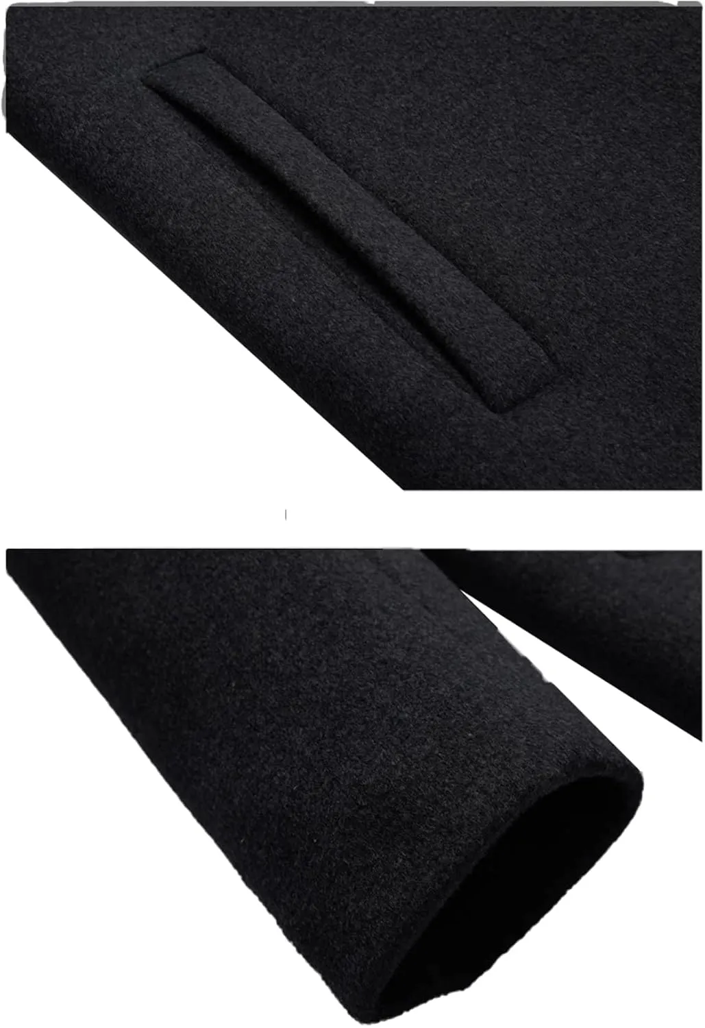 SOMTHRON Mens Trench Coat Winter Wool Blend jacket Overcoat long Top Coat Warm Pea Coat