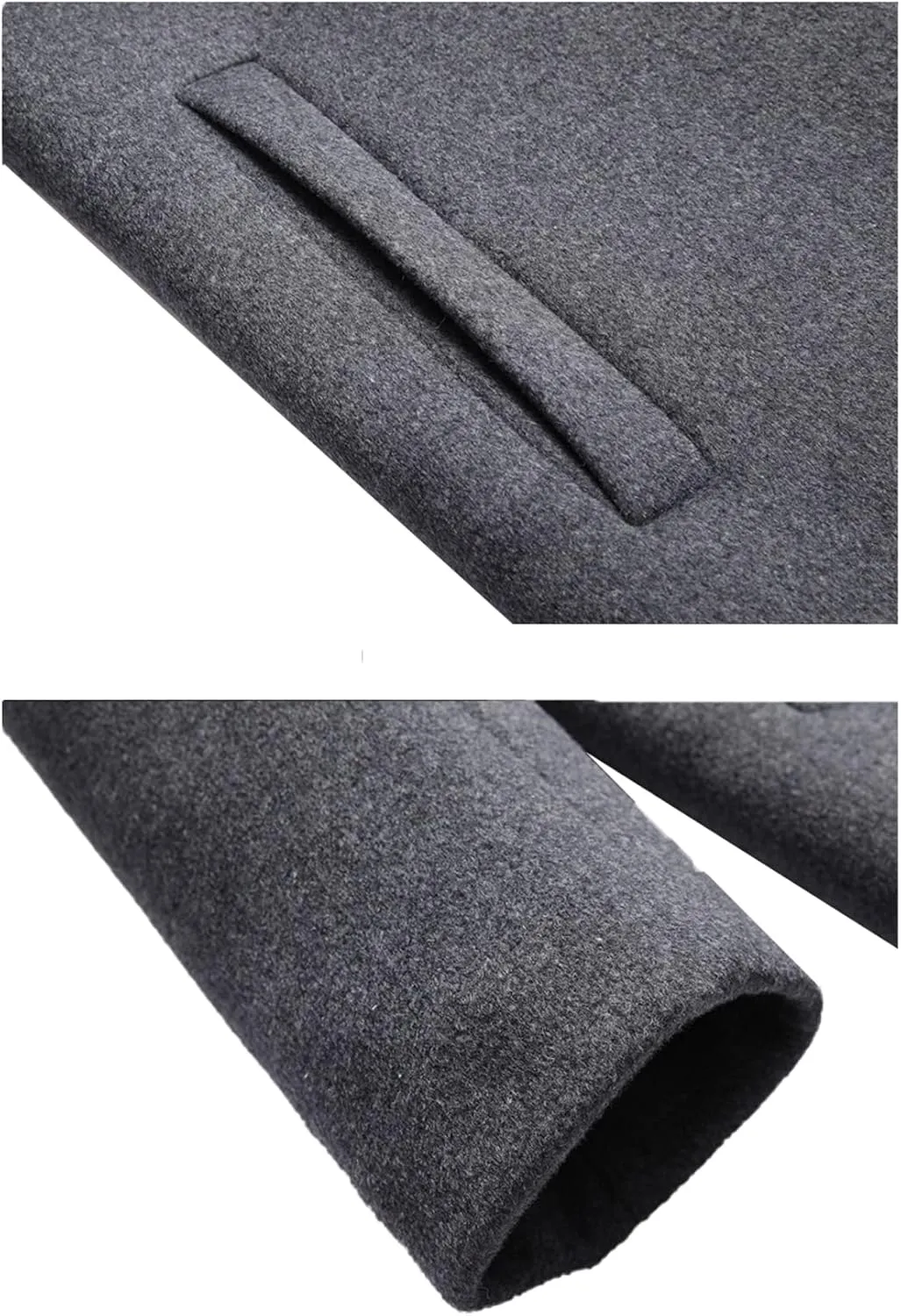 SOMTHRON Mens Trench Coat Winter Wool Blend jacket Overcoat long Top Coat Warm Pea Coat