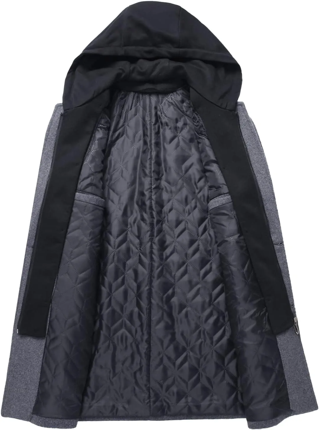SOMTHRON Mens Trench Coat Winter Wool Blend jacket Overcoat long Top Coat Warm Pea Coat