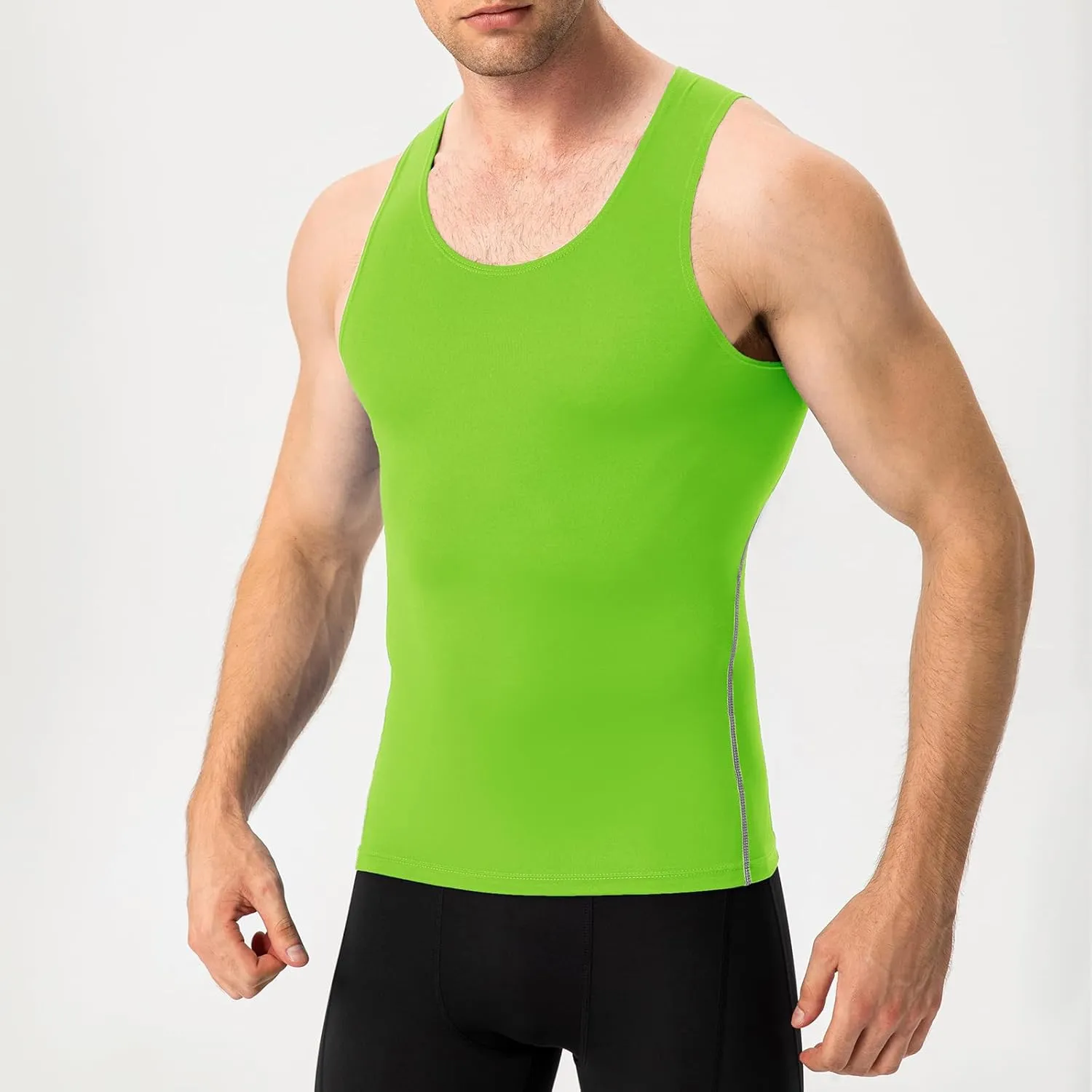 SPVISE 1 or 3 Pack Men's Compression Shirts Sleeveless Tank Top Dry Fit Athletic Workout Sports Running Base Layer Undershirt