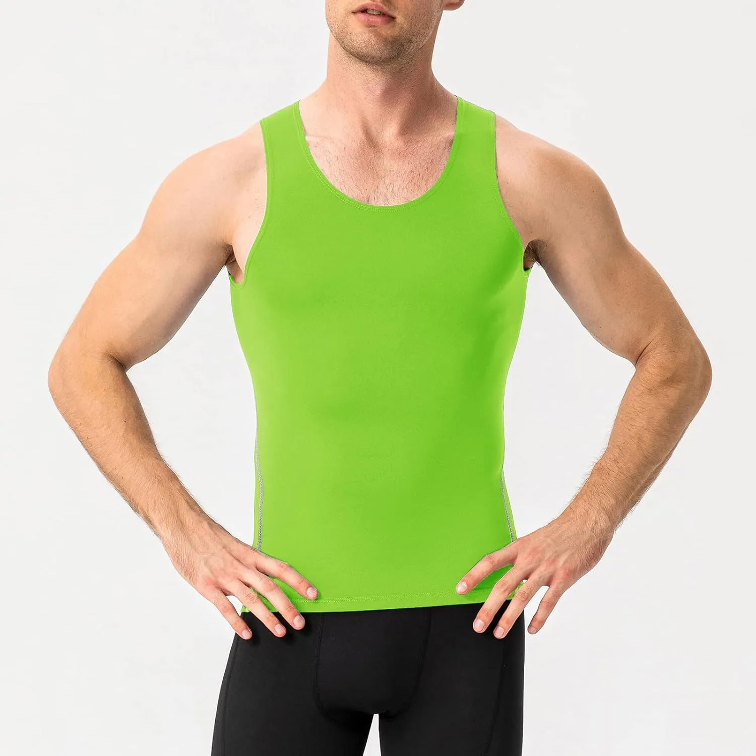 SPVISE 1 or 3 Pack Men's Compression Shirts Sleeveless Tank Top Dry Fit Athletic Workout Sports Running Base Layer Undershirt