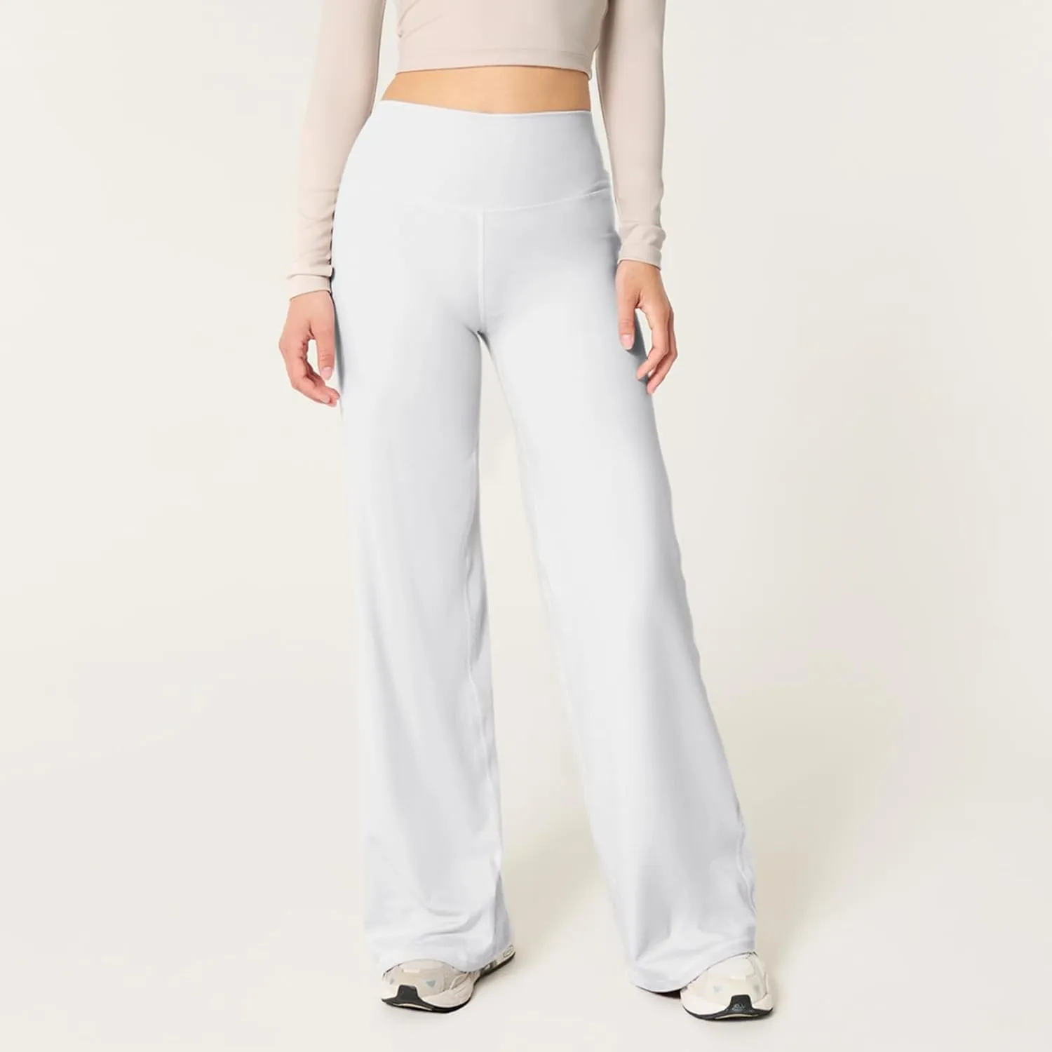 Stretch Womens Yoga Pants Elastic High Waisted Lounge Pants Slim Fit Leggings Wide Leg Sweatpants Straight Leg Casual Pants