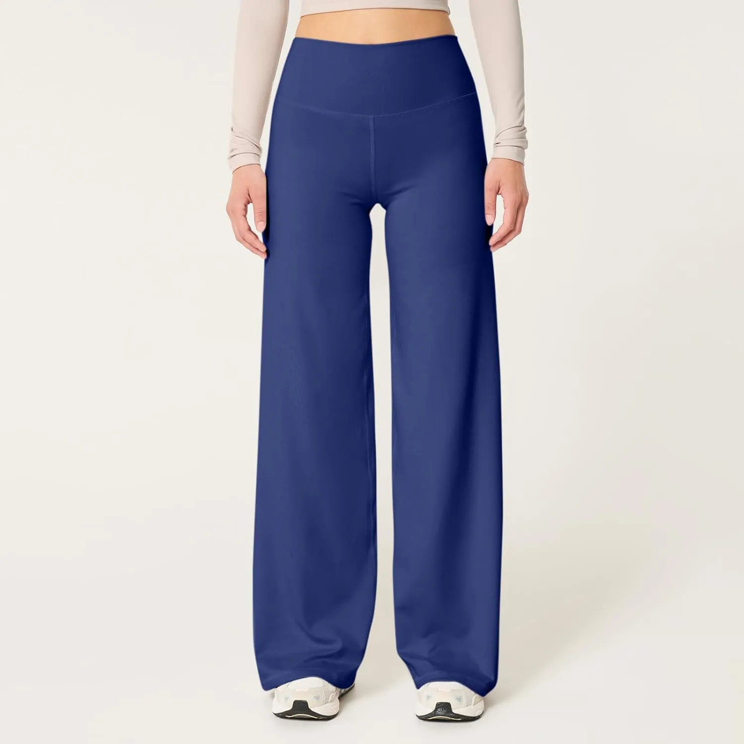 Stretch Womens Yoga Pants Elastic High Waisted Lounge Pants Slim Fit Leggings Wide Leg Sweatpants Straight Leg Casual Pants