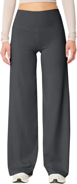 Stretch Womens Yoga Pants Elastic High Waisted Lounge Pants Slim Fit Leggings Wide Leg Sweatpants Straight Leg Casual Pants