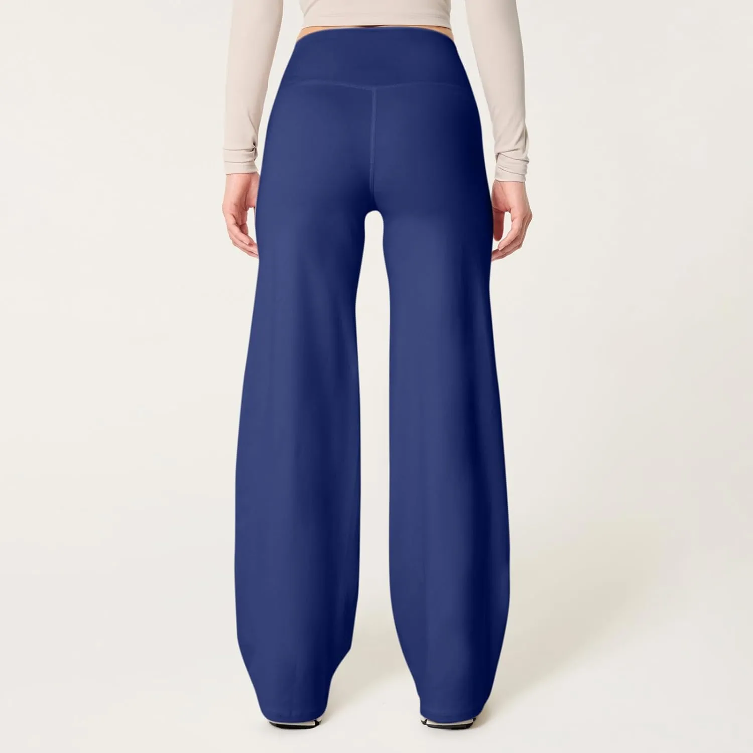 Stretch Womens Yoga Pants Elastic High Waisted Lounge Pants Slim Fit Leggings Wide Leg Sweatpants Straight Leg Casual Pants