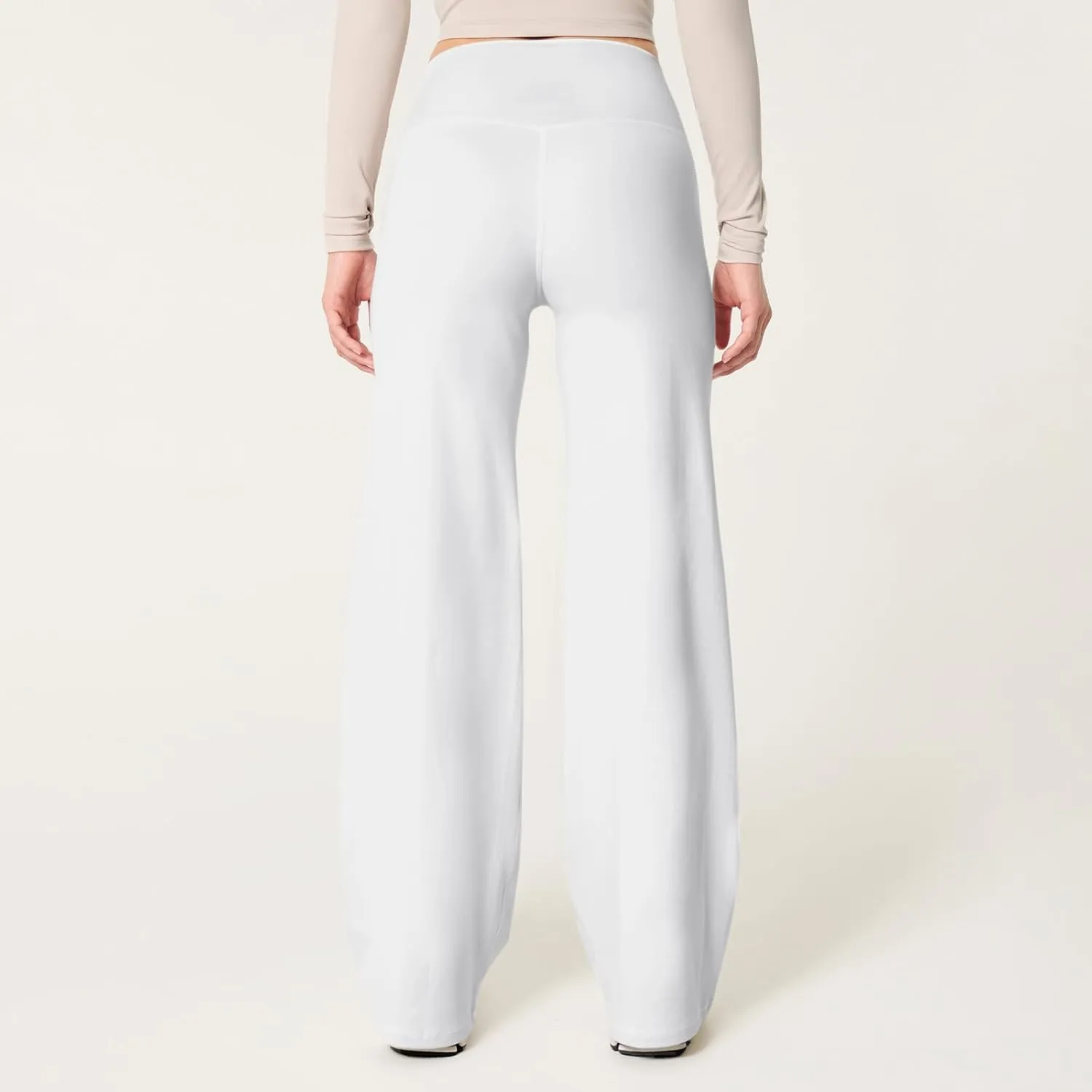 Stretch Womens Yoga Pants Elastic High Waisted Lounge Pants Slim Fit Leggings Wide Leg Sweatpants Straight Leg Casual Pants