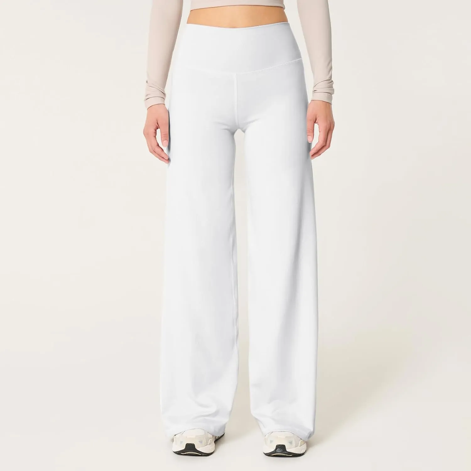 Stretch Womens Yoga Pants Elastic High Waisted Lounge Pants Slim Fit Leggings Wide Leg Sweatpants Straight Leg Casual Pants