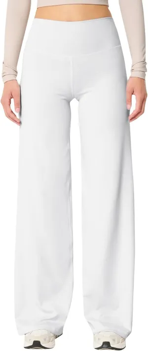 Stretch Womens Yoga Pants Elastic High Waisted Lounge Pants Slim Fit Leggings Wide Leg Sweatpants Straight Leg Casual Pants
