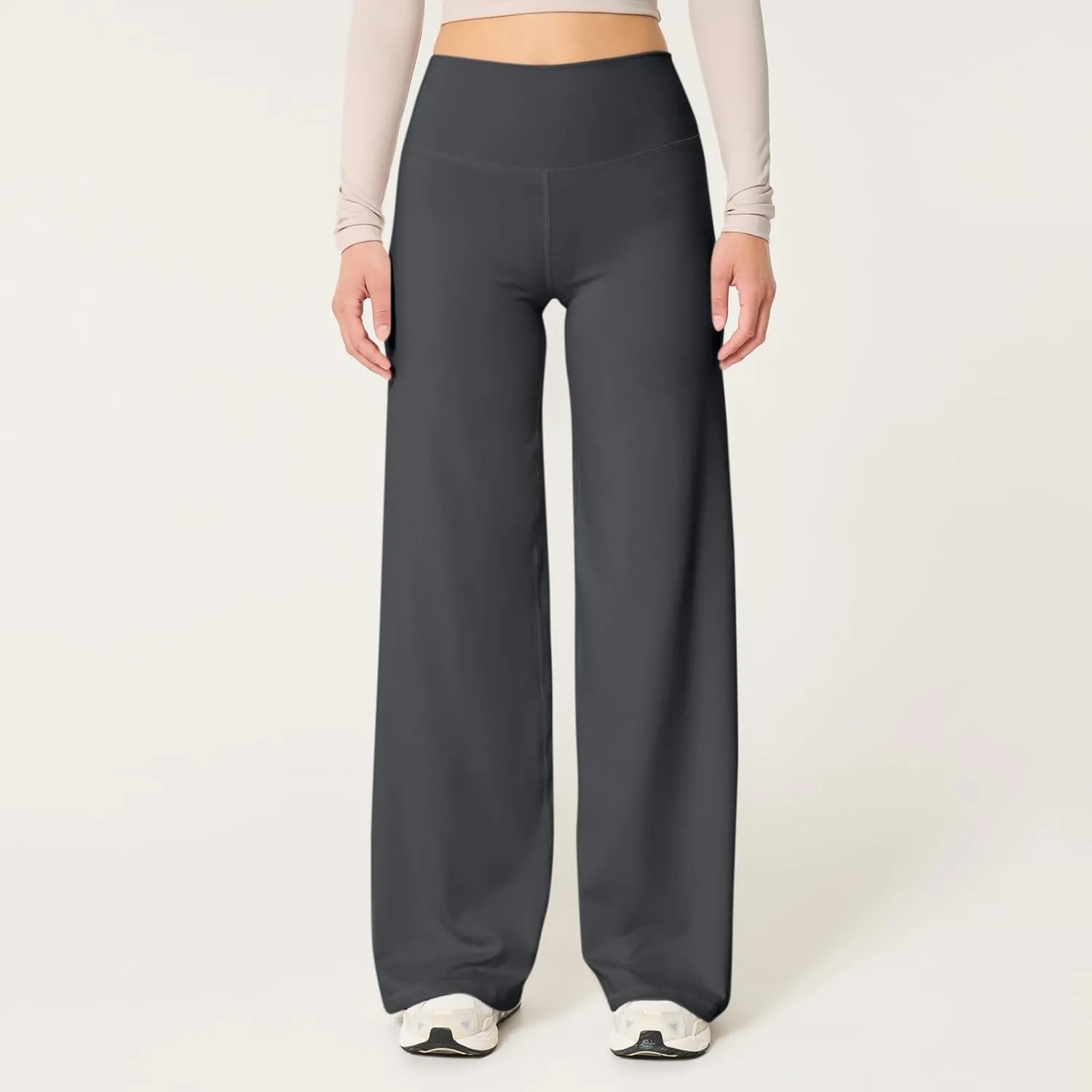 Stretch Womens Yoga Pants Elastic High Waisted Lounge Pants Slim Fit Leggings Wide Leg Sweatpants Straight Leg Casual Pants
