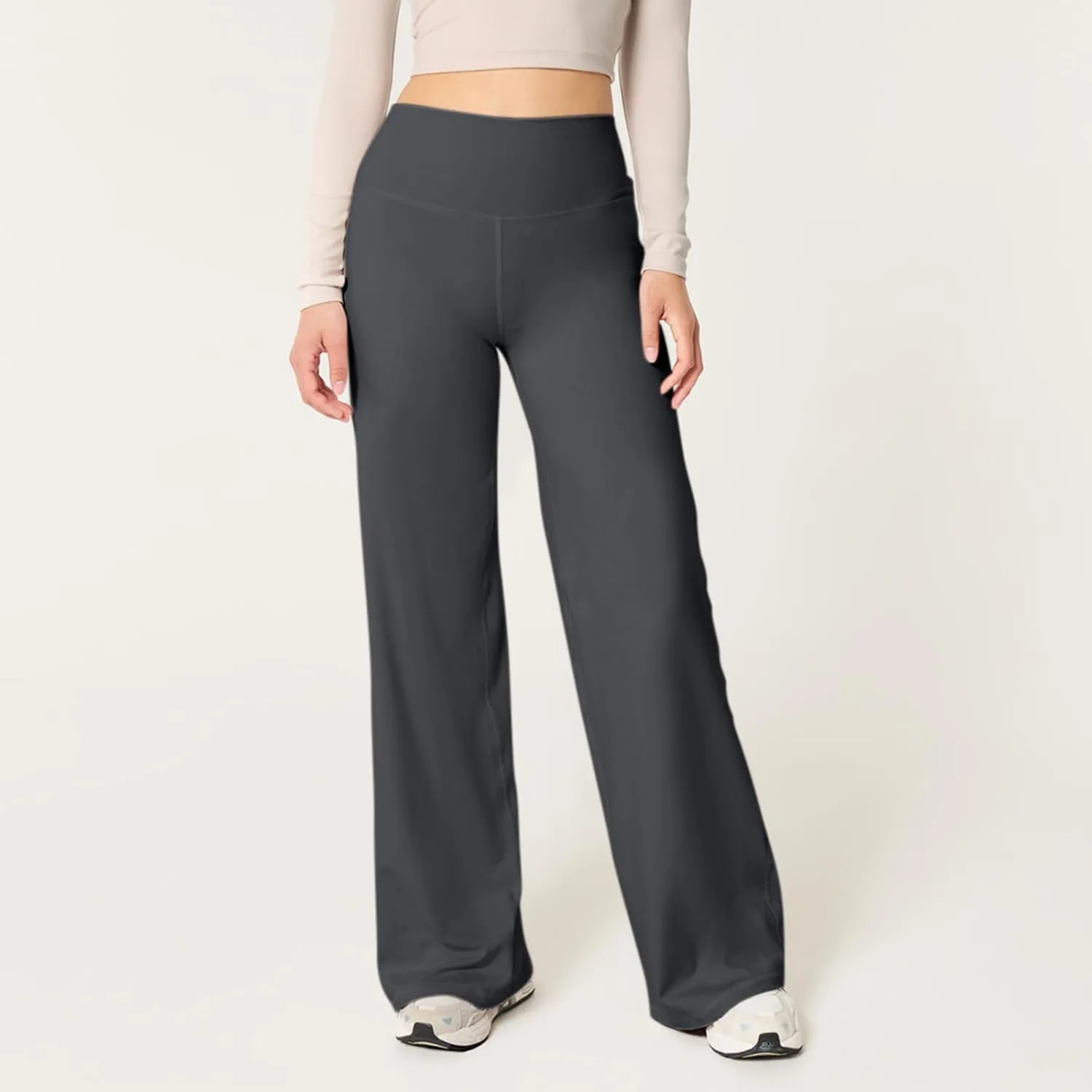 Stretch Womens Yoga Pants Elastic High Waisted Lounge Pants Slim Fit Leggings Wide Leg Sweatpants Straight Leg Casual Pants