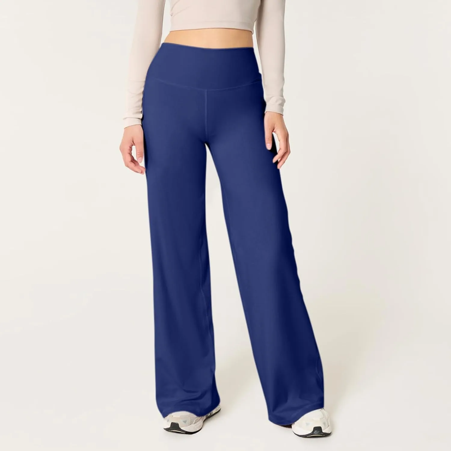 Stretch Womens Yoga Pants Elastic High Waisted Lounge Pants Slim Fit Leggings Wide Leg Sweatpants Straight Leg Casual Pants