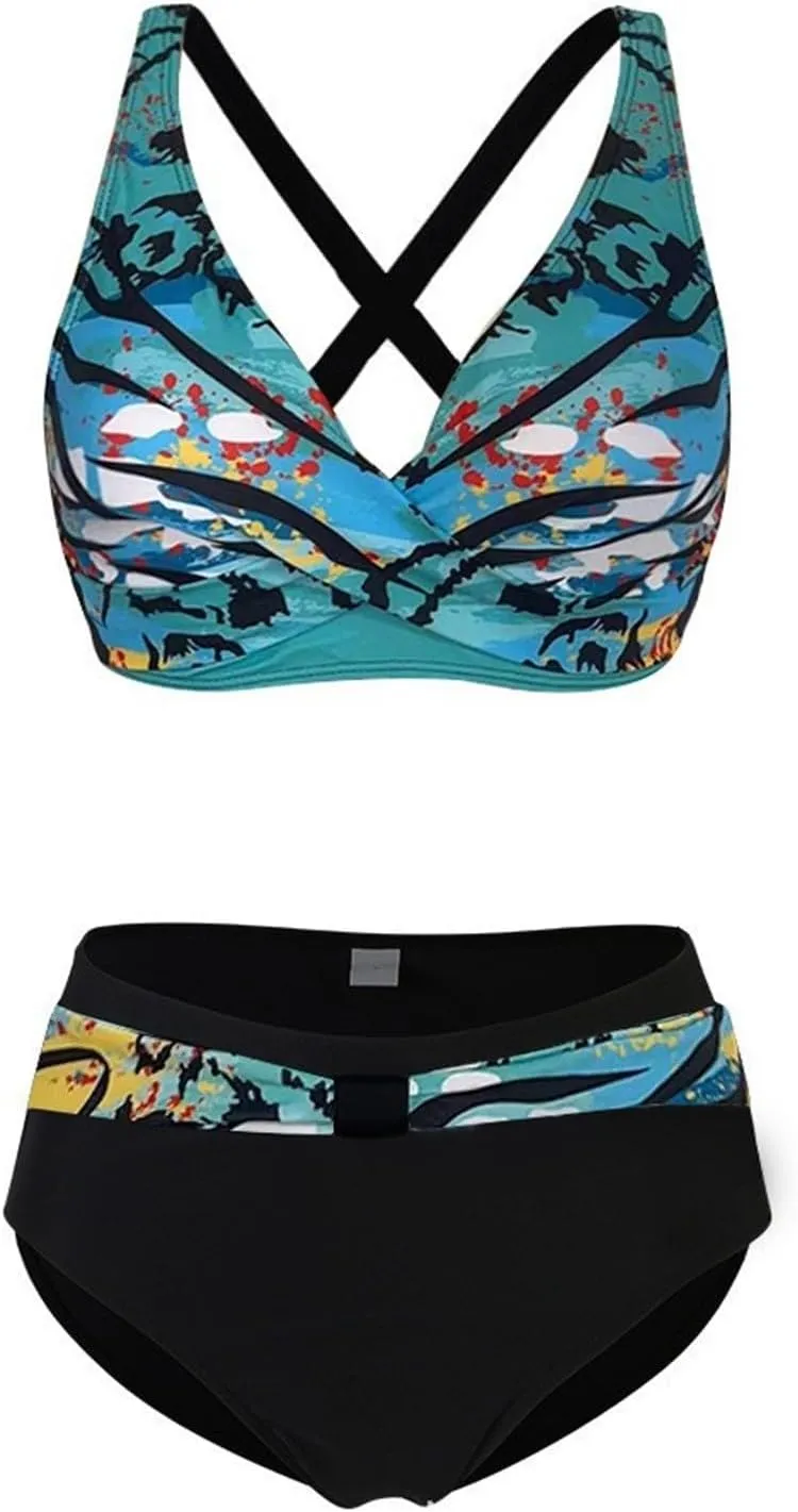 Swim Suits for Women 2025 High Waisted Bikini Sets Tummy Control Swimsuit Two Piece Bathing Suit