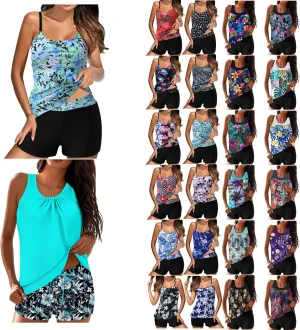Swim Suits for Women 2025 Loose Bathing Suit Modest Swimsuit Tops Two Piece Tankini with Shorts Floral Swimwear Outfit