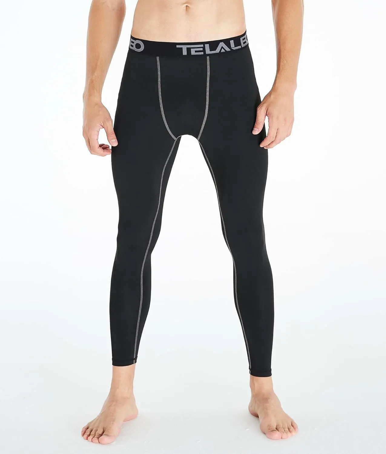 TELALEO 5 Pack Men's Compression Pants for Workout, Running, Basketball - Sports Baselayer Leggings