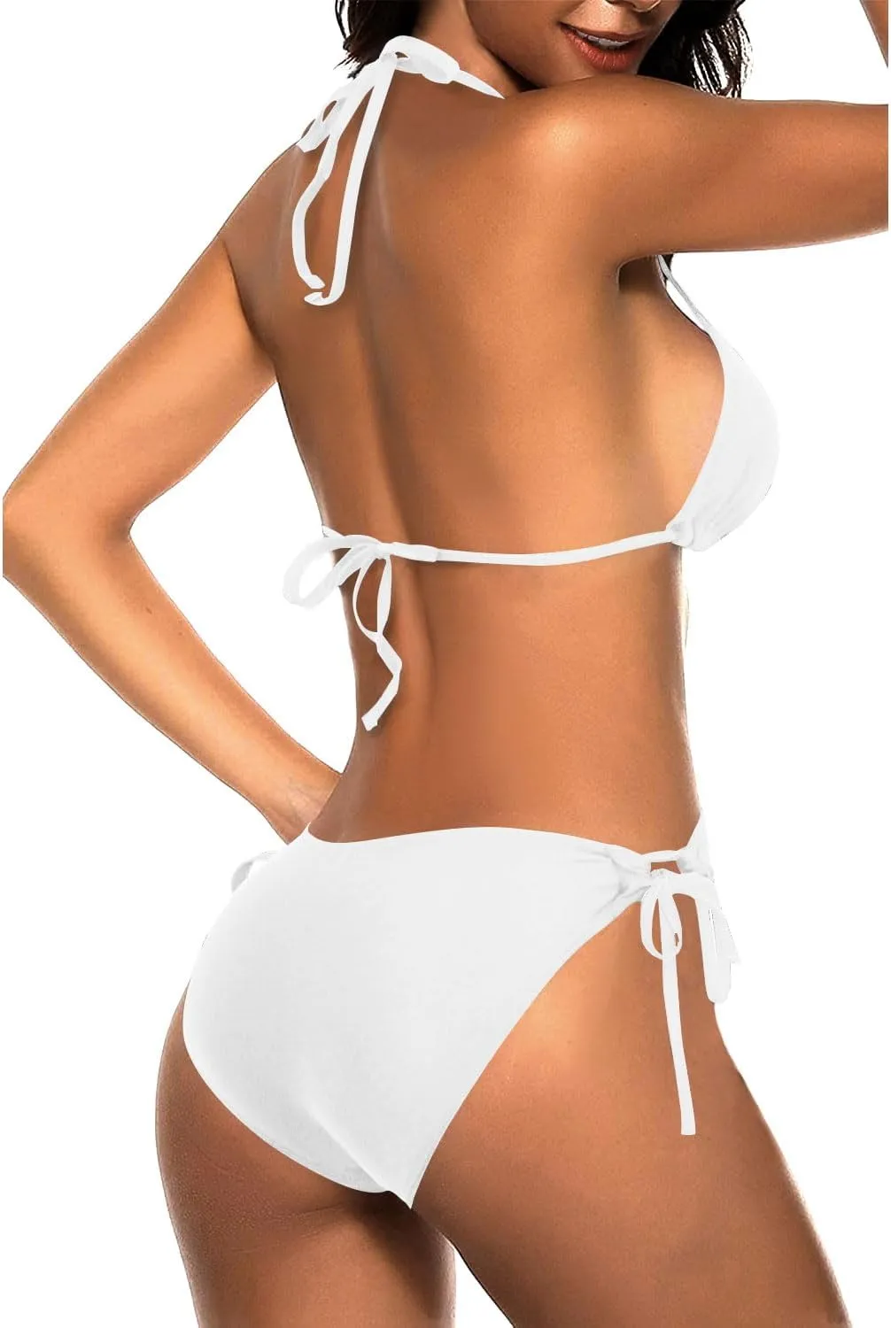 Tempt Me Women Triangle Bikini Sets Halter Two Piece Sexy Swimsuit String Tie Side Bathing Suit