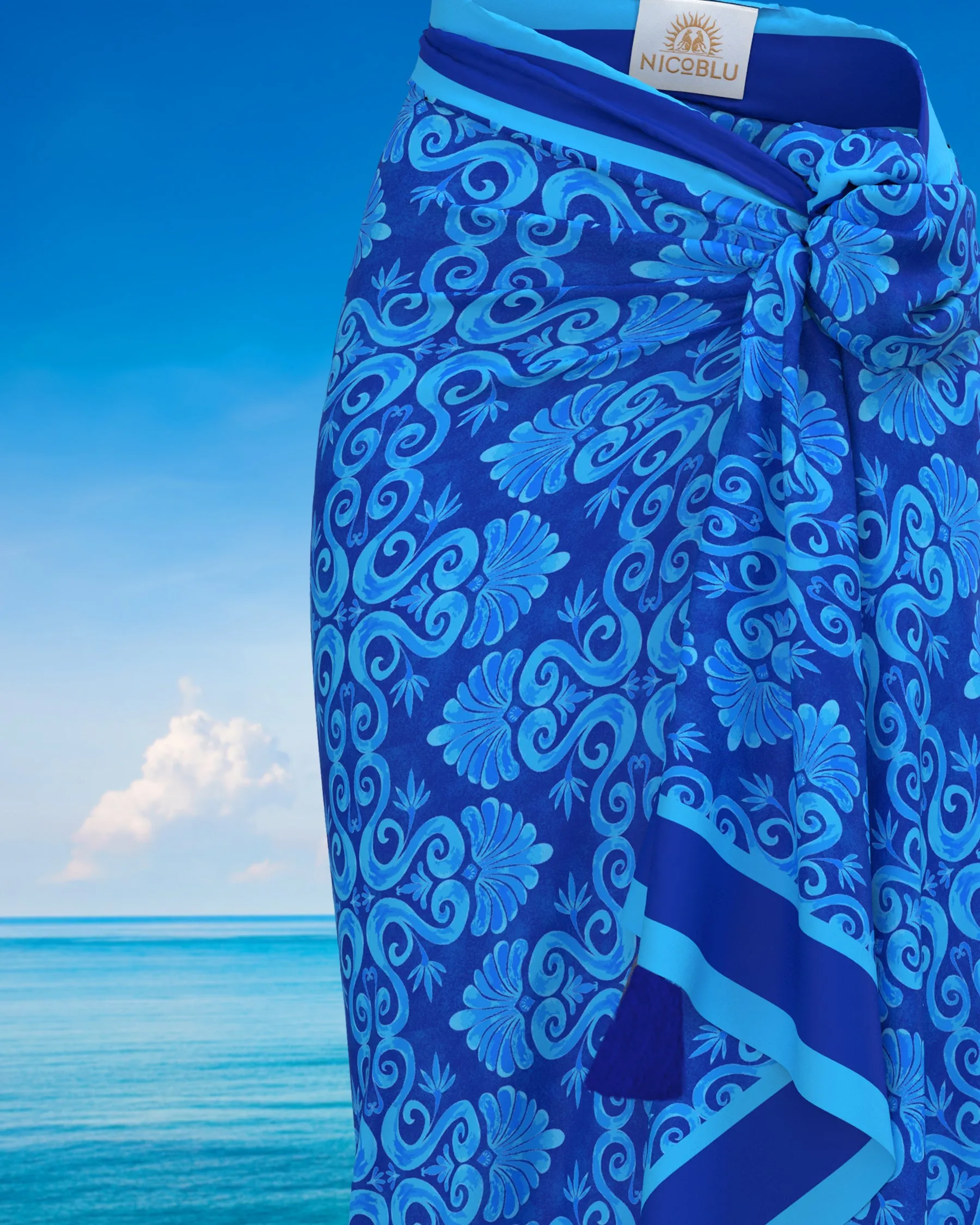 Thetis Organic Cotton Pareo in Mediterranean Blue