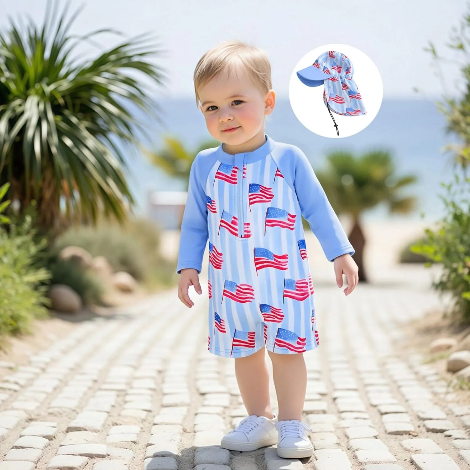 Toddler Baby Boy Swimsuit One Piece Swimwear Shark Short Sleeve Zipper Rash Guard Infant Bathing Suit