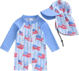 Toddler Baby Boy Swimsuit One Piece Swimwear Shark Short Sleeve Zipper Rash Guard Infant Bathing Suit