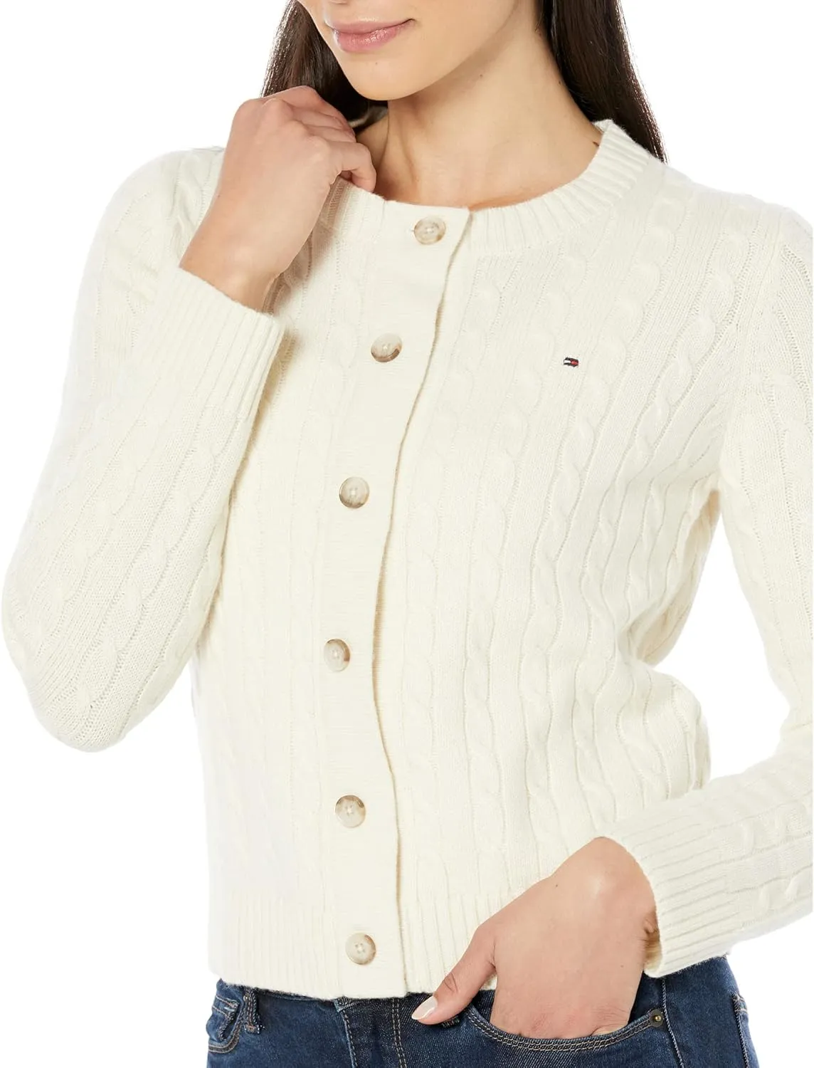 Tommy Hilfiger Adaptive Sandra Rib Color-Block Cardigan