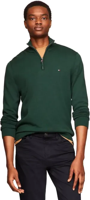 TOMMY HILFIGER Men's Signature Fleece Quarter Zip Pullover Sweater 2025 Collection