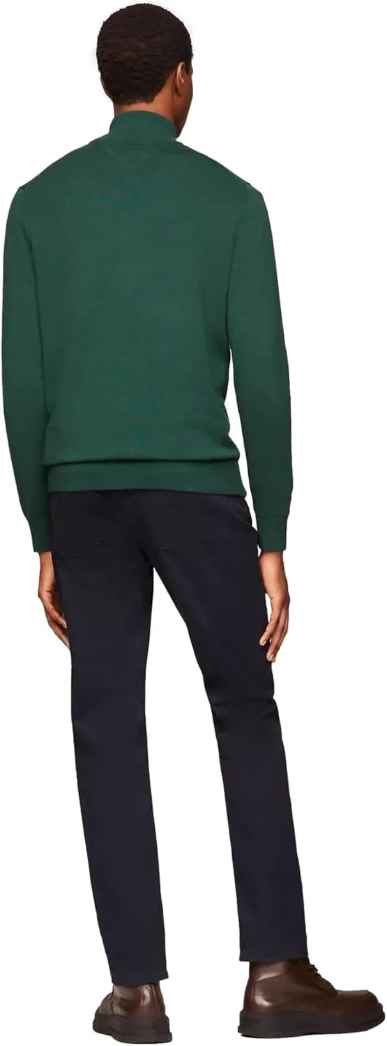 TOMMY HILFIGER Men's Signature Fleece Quarter Zip Pullover Sweater 2025 Collection