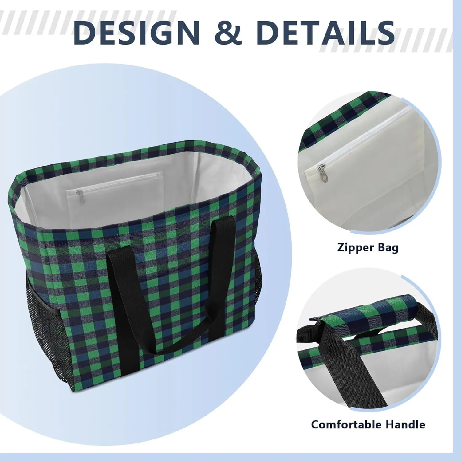 Tote Utility Bag Collapsable Beach Bag Water Resistant Canvas Car Tote Bag