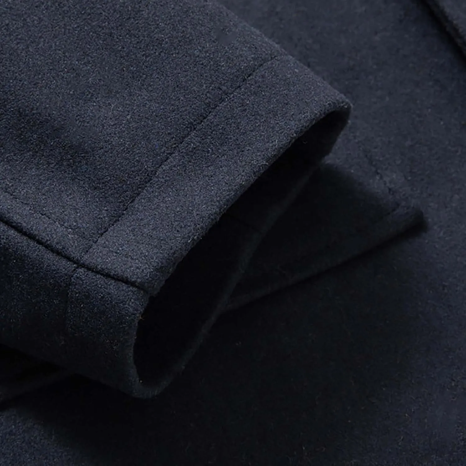 Trench Coat for Men Big and Tall Wool Trench Coat Double Breasted Pea Coat Zip Up Wool Jacket Mid Length Cardigan