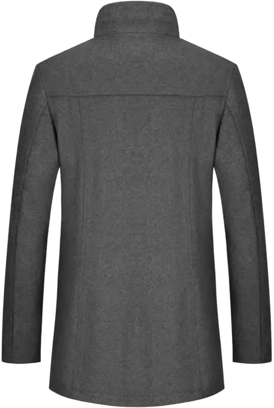 Trench Coat for Men Big and Tall Wool Trench Coat Double Breasted Pea Coat Zip Up Wool Jacket Mid Length Cardigan