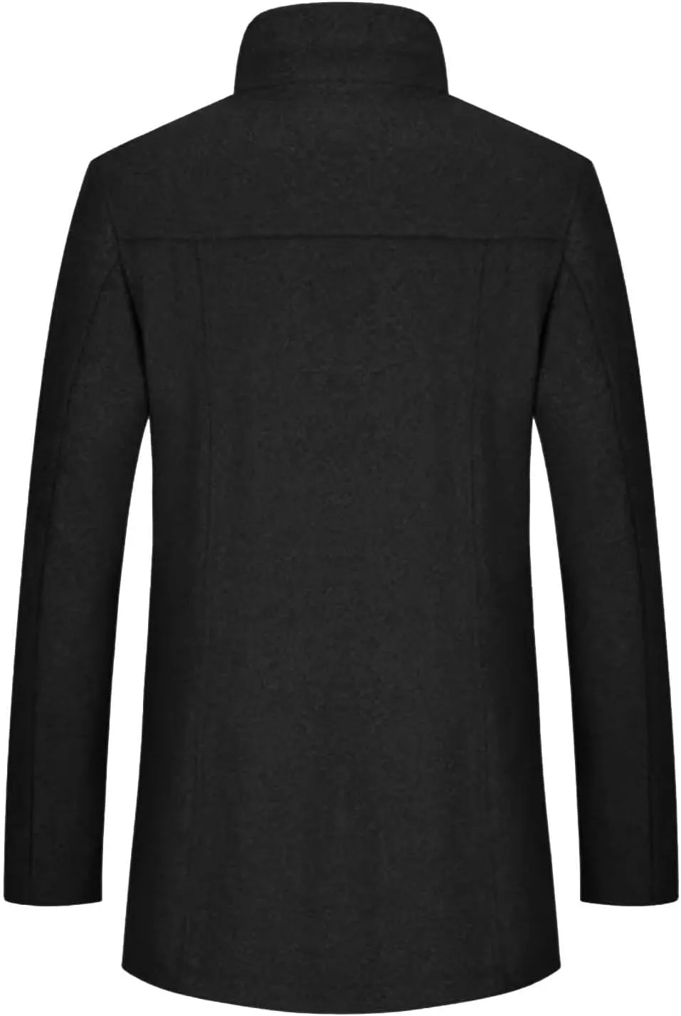 Trench Coat for Men Big and Tall Wool Trench Coat Double Breasted Pea Coat Zip Up Wool Jacket Mid Length Cardigan