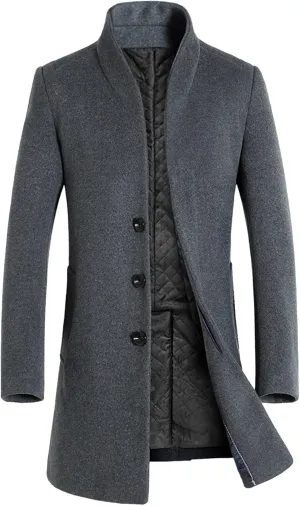 Trench Coat Men Men's Luxury Full Length Trench Coat Long Wool Overcoat Winter Windbreaker